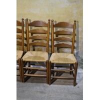 thumb-Set van 4 donker eiken knopstoelen-6