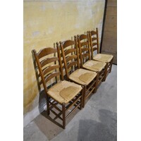 thumb-Set van 4 donker eiken knopstoelen-1