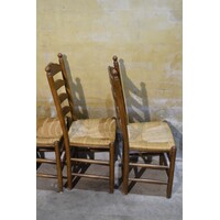 thumb-Set van 4 donker eiken knopstoelen-8