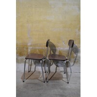 thumb-2 retro Formica keukenstoelen met verchroomd buisframe-3