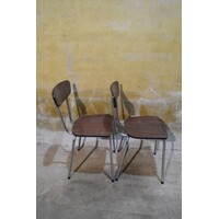 thumb-2 retro Formica keukenstoelen met verchroomd buisframe-8