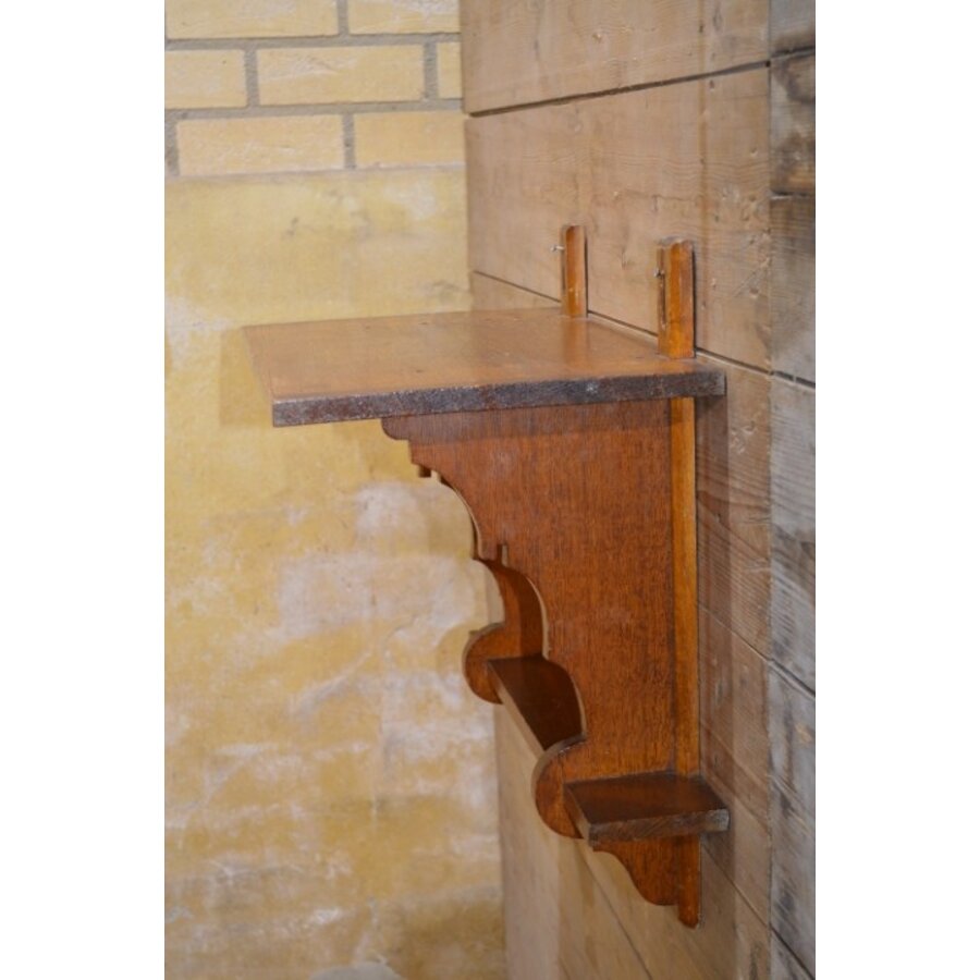 Eiken Art Deco wandrekje met legplank-2
