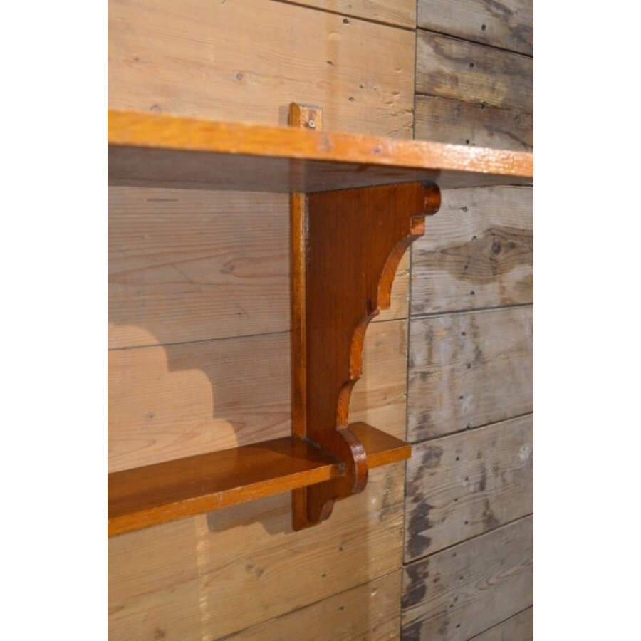 Eiken Art Deco wandrekje met legplank-4