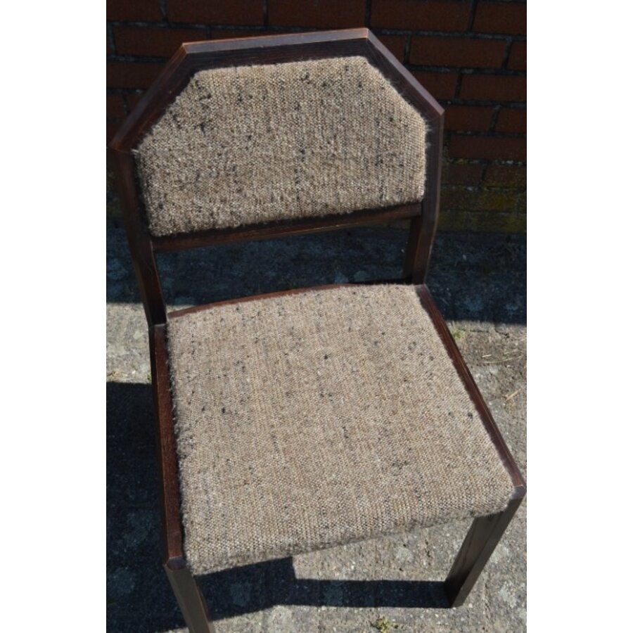Set van 4 retro eiken stoelen wengé-2