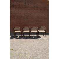 thumb-Set van 4 retro eiken stoelen wengé-3