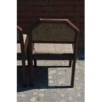 thumb-Set van 4 retro eiken stoelen wengé-4