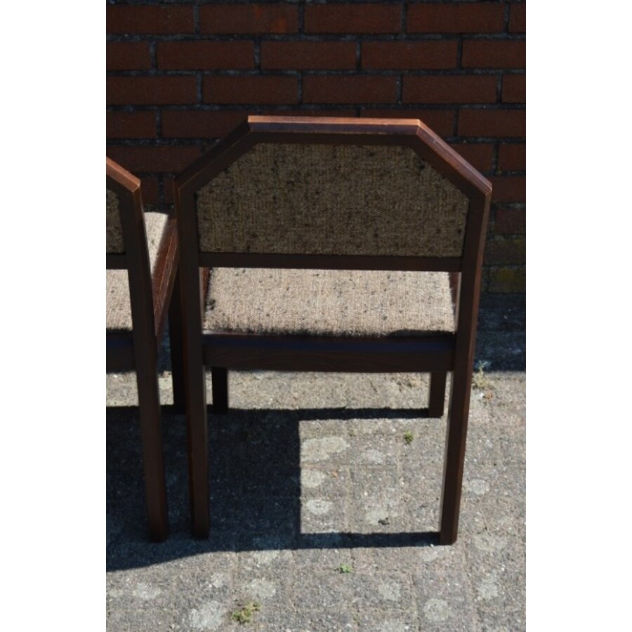 Set van 4 retro eiken stoelen wengé-4