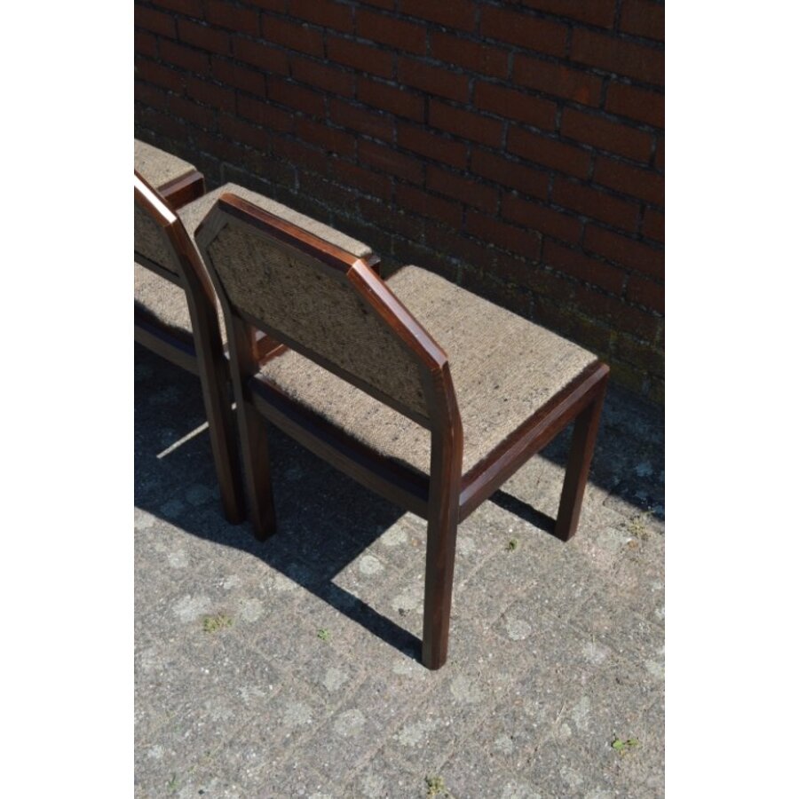 Set van 4 retro eiken stoelen wengé-5