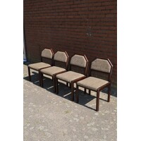 thumb-Set van 4 retro eiken stoelen wengé-1