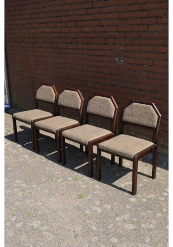 4 retro stoelen eiken in wenge kleur 