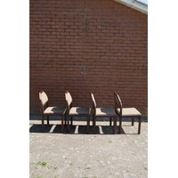 thumb-Set van 4 retro eiken stoelen wengé-8