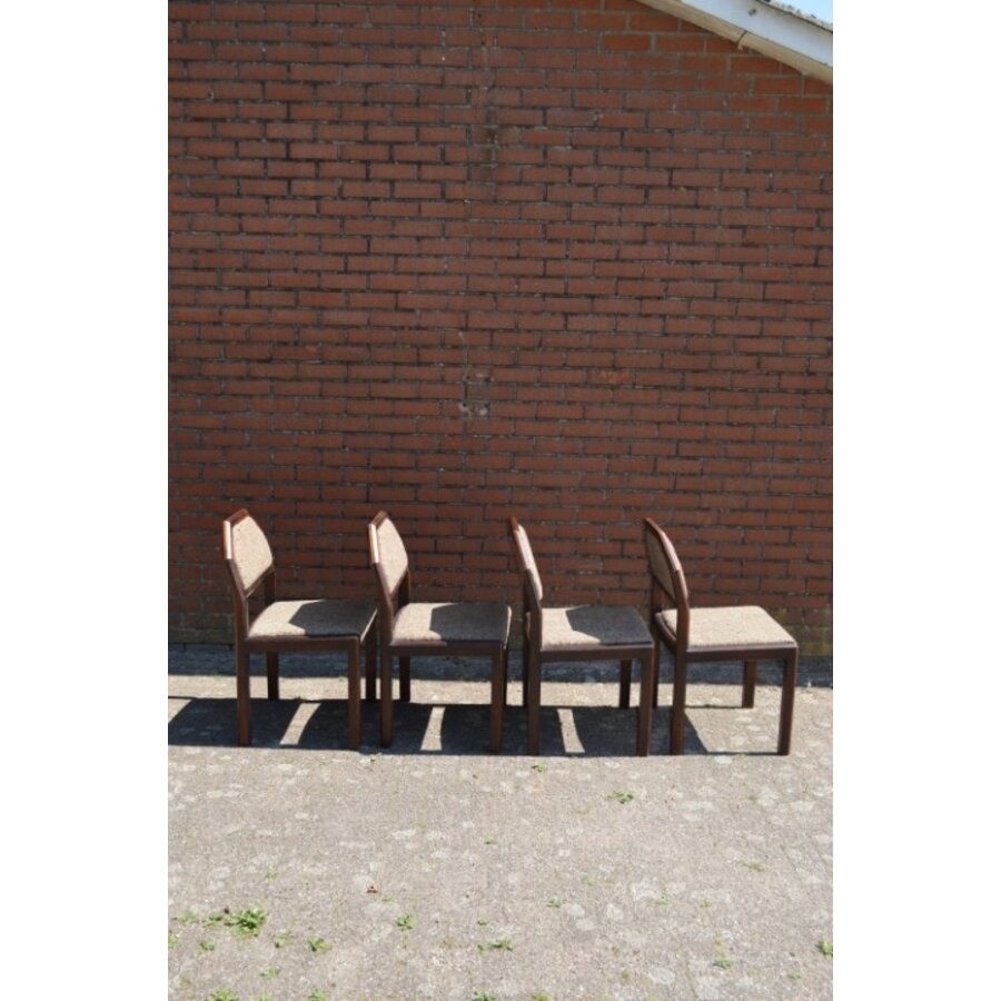 Set van 4 retro eiken stoelen wengé-8