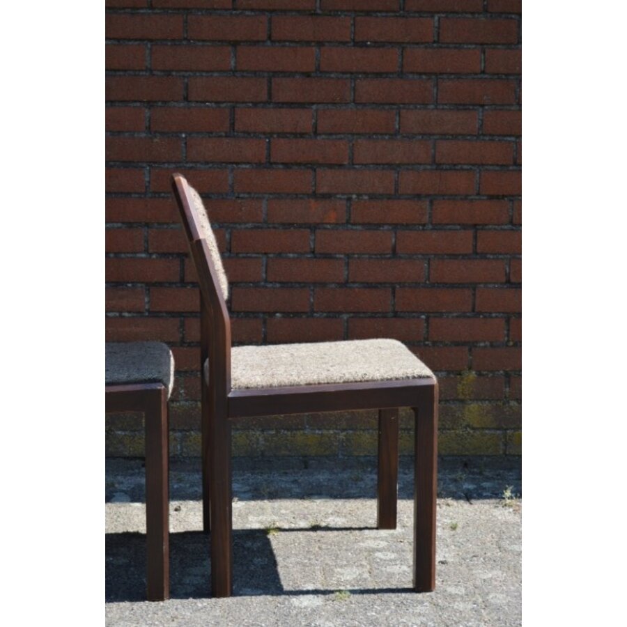 Set van 4 retro eiken stoelen wengé-9