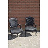 Barok fauteuils zwart 2x