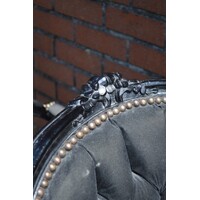 thumb-Set van 2 zwarte barok fauteuils in Louis XV stijl met zwart fluweel-8