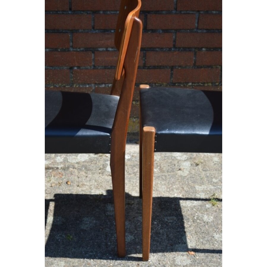 Set van 2 vintage teak eetkamerstoelen jaren 60-5