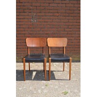 thumb-Set van 2 vintage teak eetkamerstoelen jaren 60-1