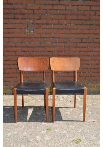 Retro teak stoeltje 2x 