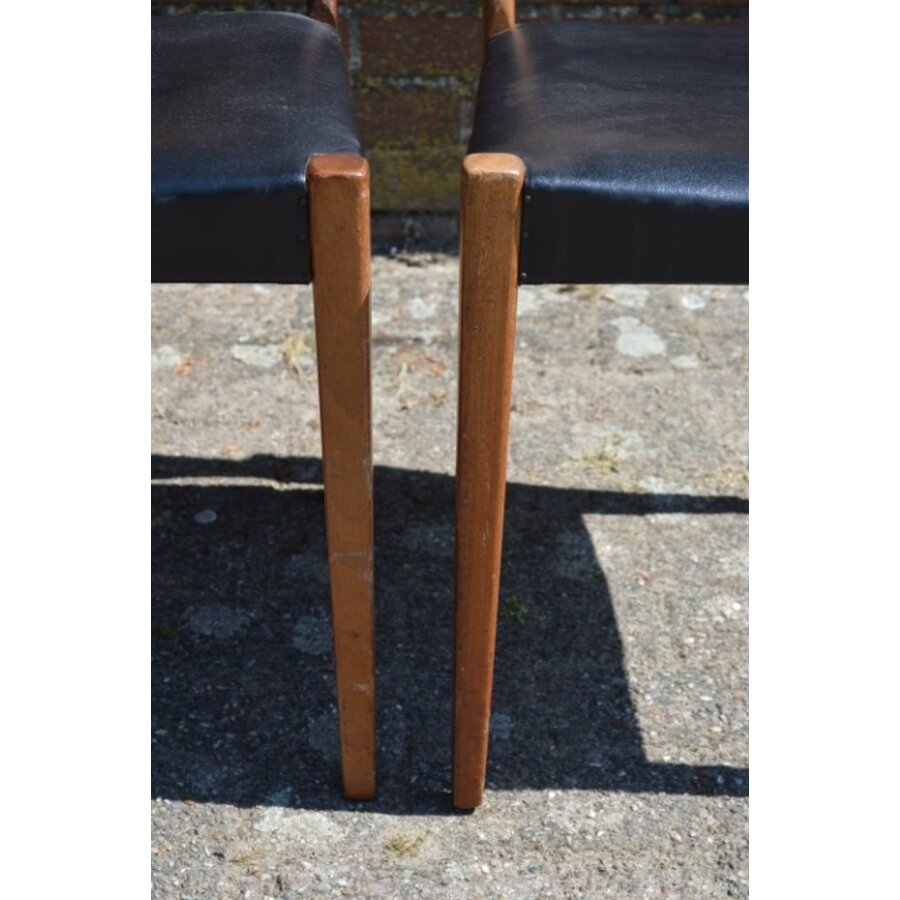 Set van 2 vintage teak eetkamerstoelen jaren 60-6
