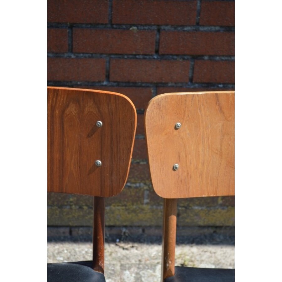 Set van 2 vintage teak eetkamerstoelen jaren 60-7