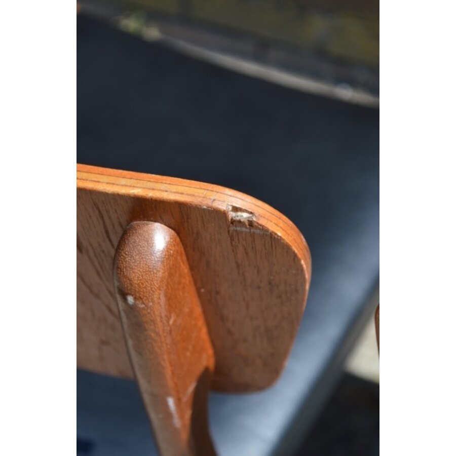Set van 2 vintage teak eetkamerstoelen jaren 60-10