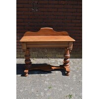 thumb-Antieke Victoriaanse wastafel van grenenhout met lade-3