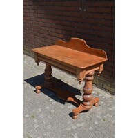 thumb-Antieke Victoriaanse wastafel van grenenhout met lade-1