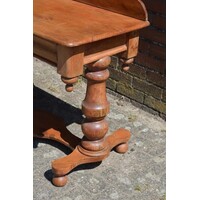 thumb-Antieke Victoriaanse wastafel van grenenhout met lade-5