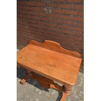 thumb-Antieke Victoriaanse wastafel van grenenhout met lade-6