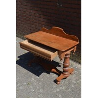 thumb-Antieke Victoriaanse wastafel van grenenhout met lade-8