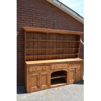 thumb-Antieke grenen Welsh dresser met gedraaide kolommen-2