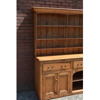 thumb-Antieke grenen Welsh dresser met gedraaide kolommen-4