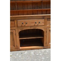 thumb-Antieke grenen Welsh dresser met gedraaide kolommen-8