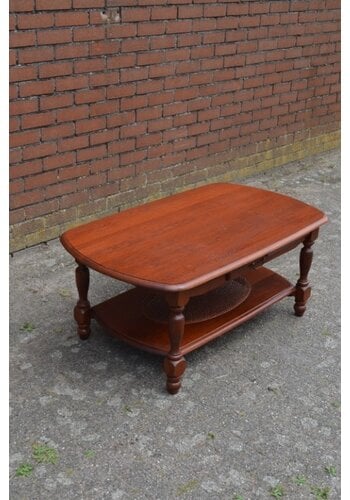 Eiken salontafel mahonie kleur 