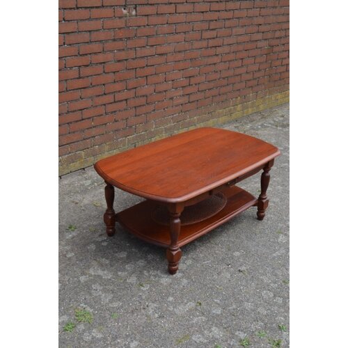 Eiken salontafel mahonie kleur 