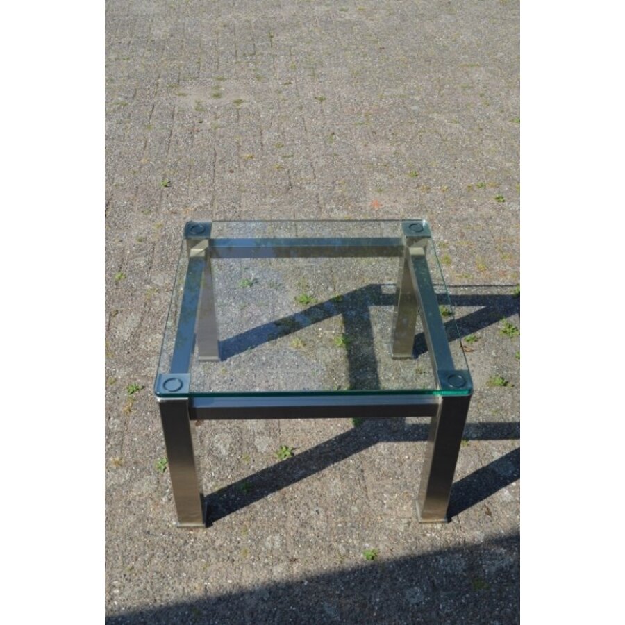 RVS salontafel met glazen blad-3