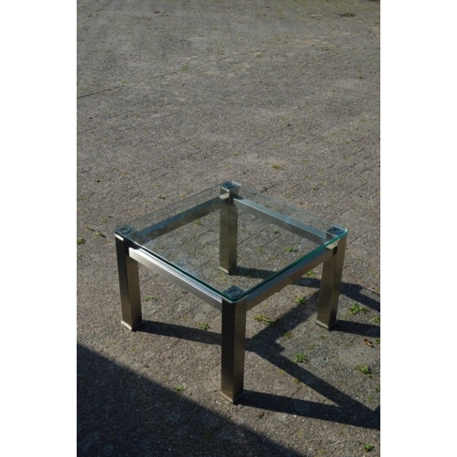 RVS salontafel met glazen blad-1