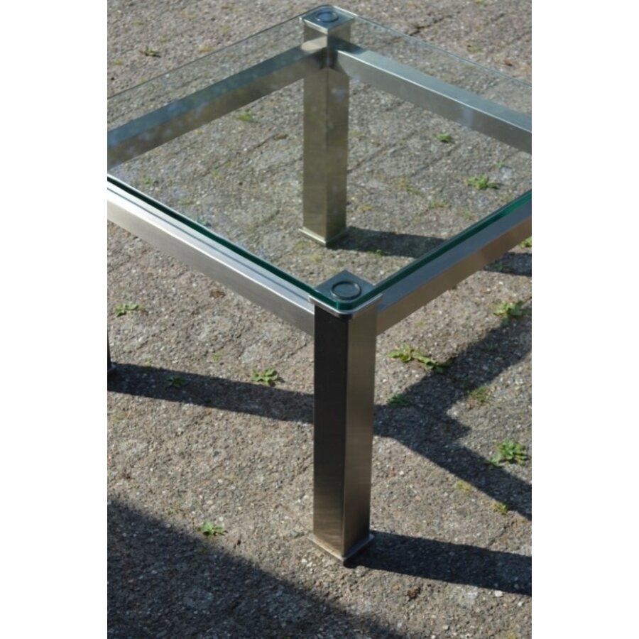 RVS salontafel met glazen blad-4