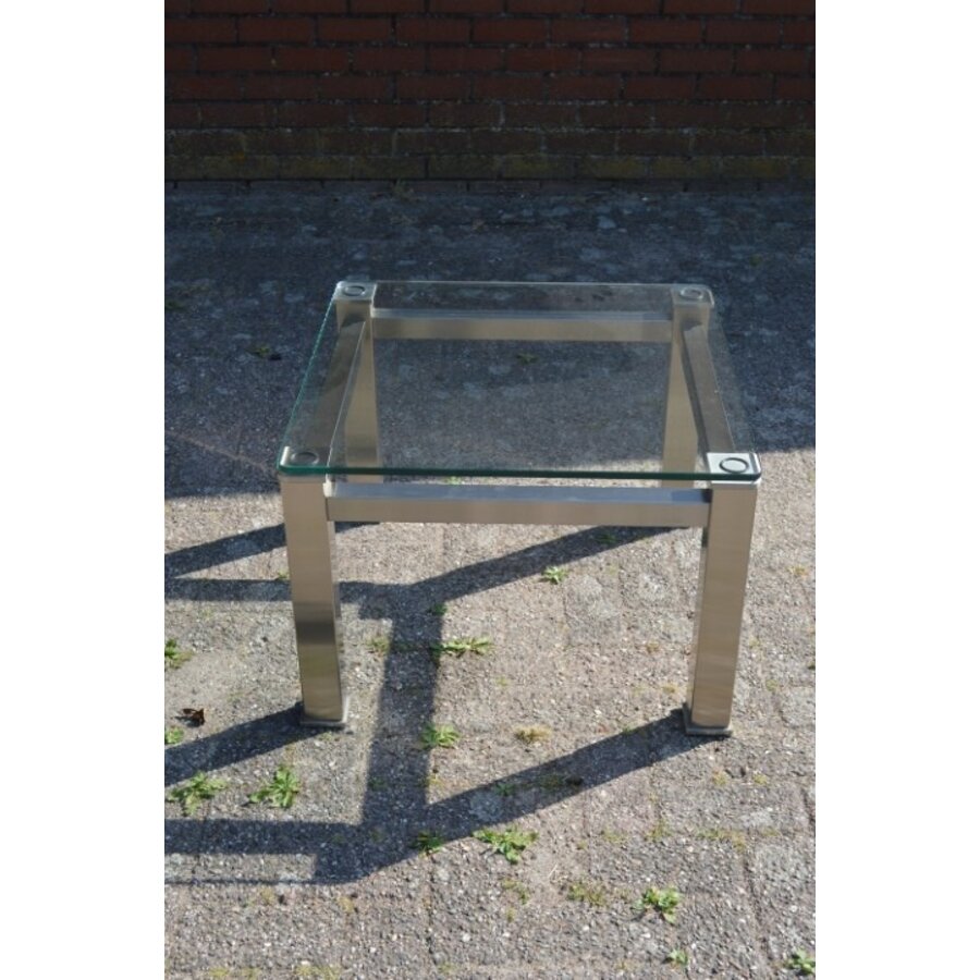 RVS salontafel met glazen blad-5