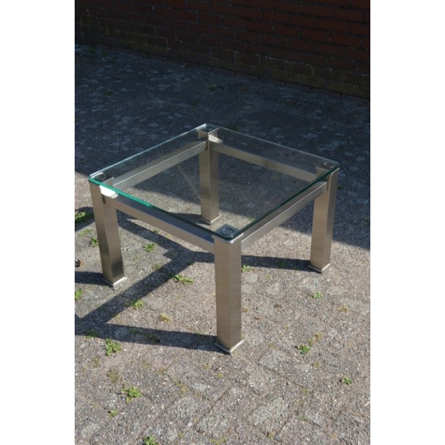RVS salontafel met glazen blad-6