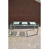 RVS eettafel met glas blad