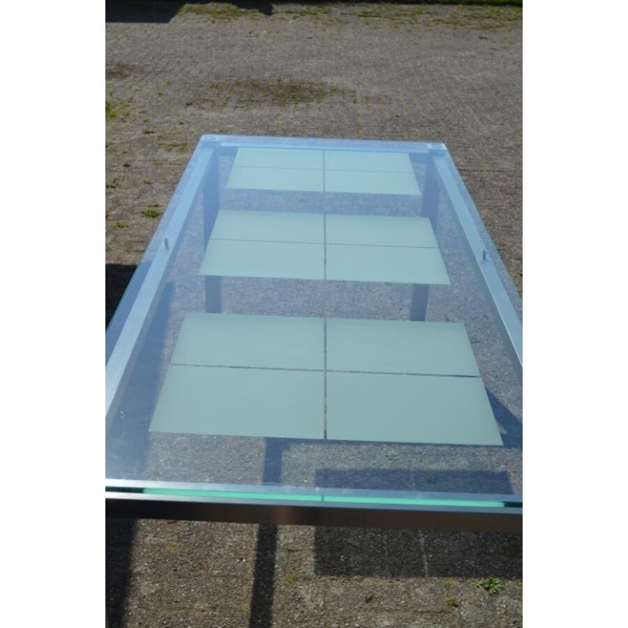 RVS eettafel met glazen blad-8