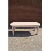 thumb-Massief eiken eettafel whitewash met afgeronde hoeken-2