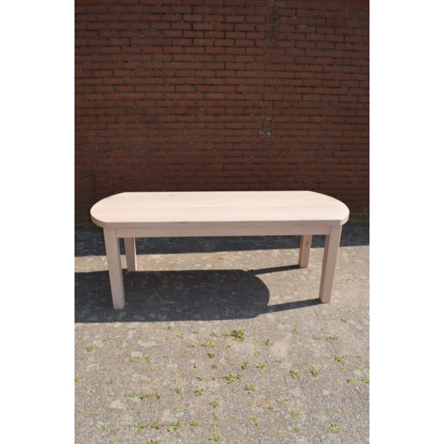 Massief eiken eettafel whitewash met afgeronde hoeken-2