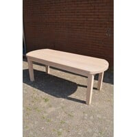 thumb-Massief eiken eettafel whitewash met afgeronde hoeken-1