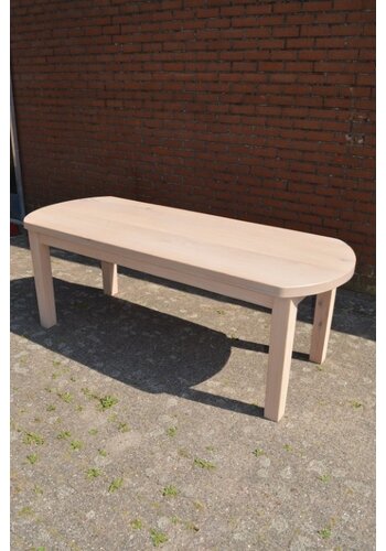 Massief eiken eettafel whitewash 