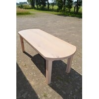thumb-Massief eiken eettafel whitewash met afgeronde hoeken-4