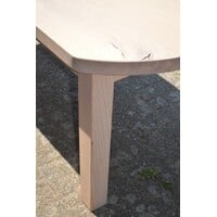 thumb-Massief eiken eettafel whitewash met afgeronde hoeken-5