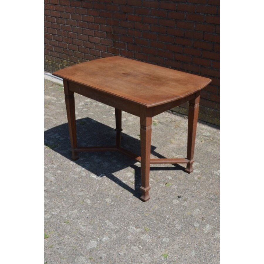 Antieke Art Deco eiken eettafel uit de jaren 20-1