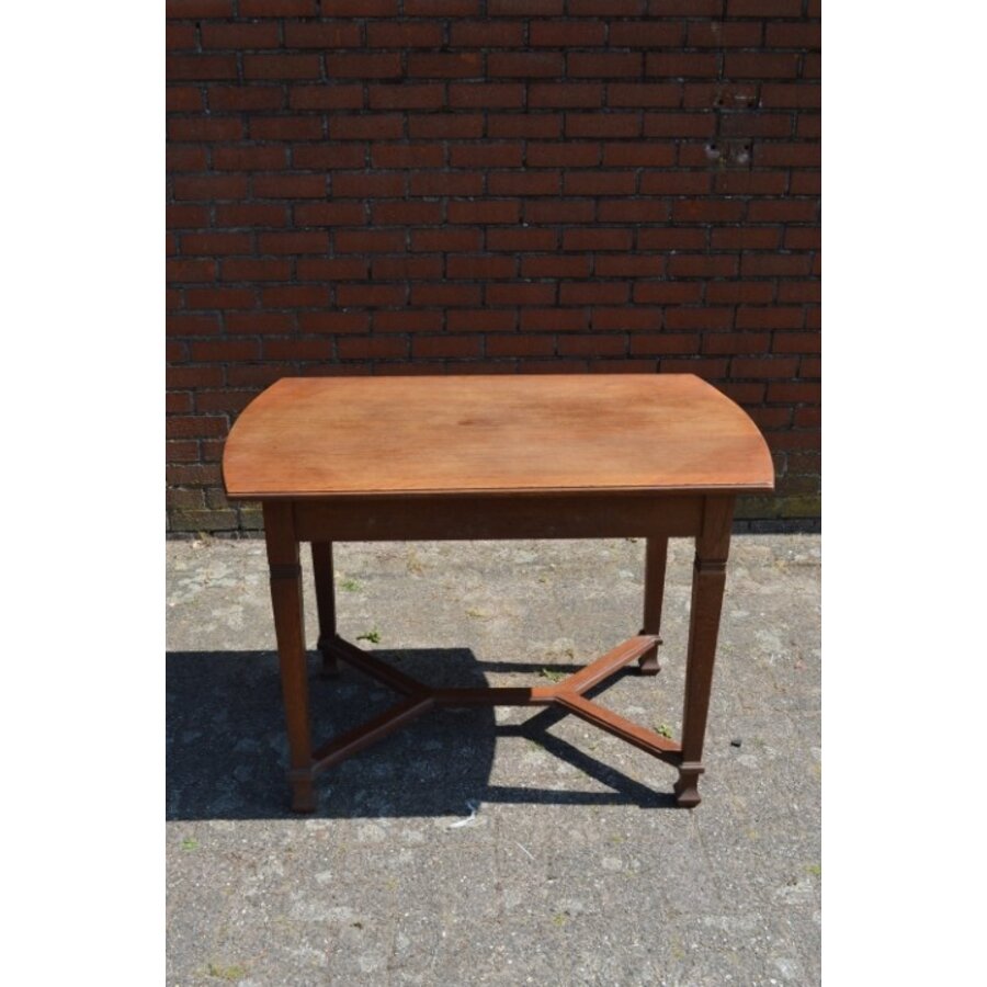 Antieke Art Deco eiken eettafel uit de jaren 20-3